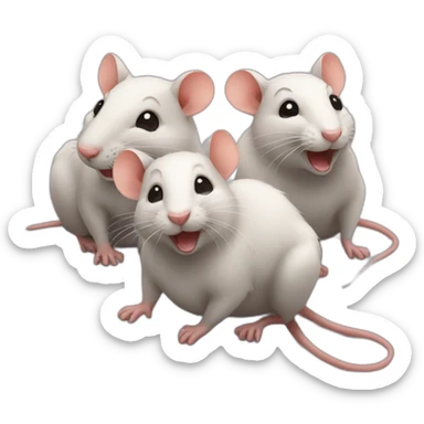 4 rats best friends sticker