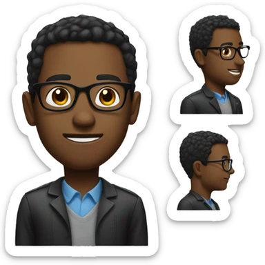 black men with nerd sticker