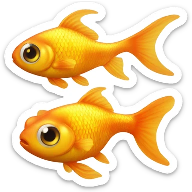 small cute gold fish with big eyes  sticker