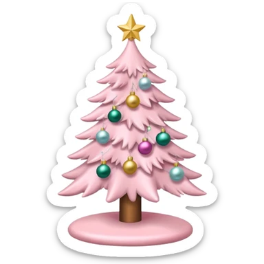 pastel pink christmas tree sticker