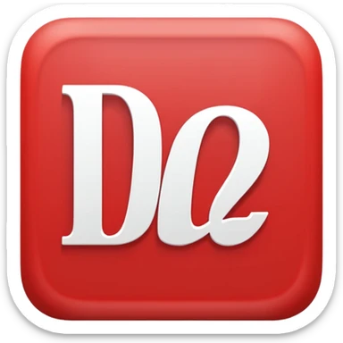 Letters “due” on a red square  sticker