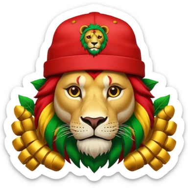 Create a power station with a rasta cap on with red gold green grafite of a lion and skulls with Fred the fossibot written on it sticker