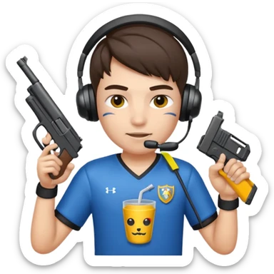 Dictator + Gaming + Gamer + Tournament Cup  + Gun  sticker