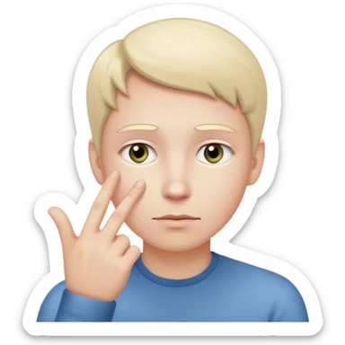 uhh pensive face with hand with fingers splayed on the left sticker