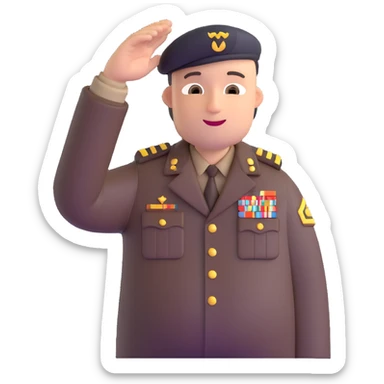 pregnant man saluting with a proud expression sticker