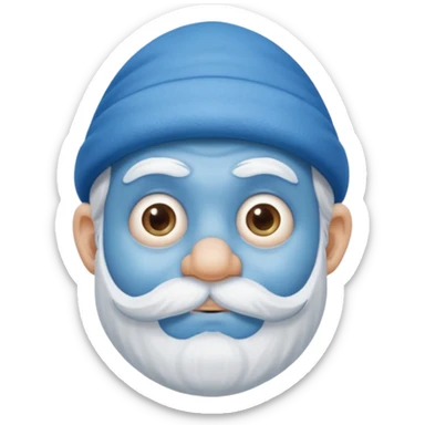 Smurf oude man normaal oogen sticker
