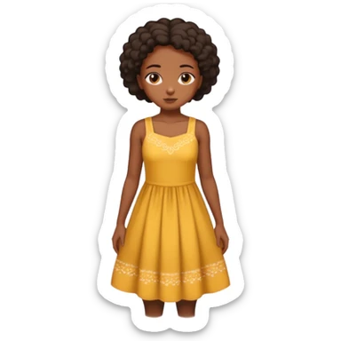 Black girl looking down at the floor sticker