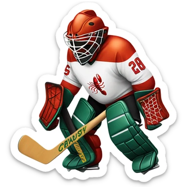 Crayfish hockey goalie sticker
