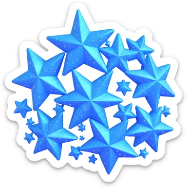 shiny blue cluster of stars and sparkles, radiant and luminous, with shimmering effects sticker