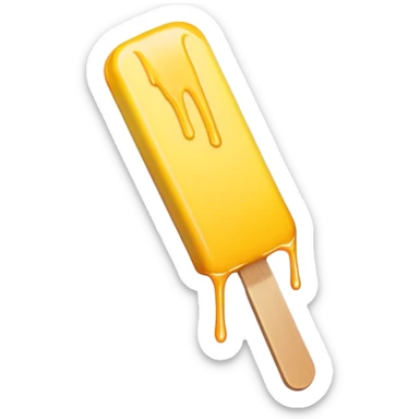 Long thin yellow popsicle dripping  sticker