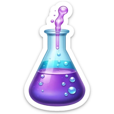 purple chemical flask sticker