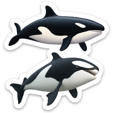 Orca, pufferfish and Snapper together sticker