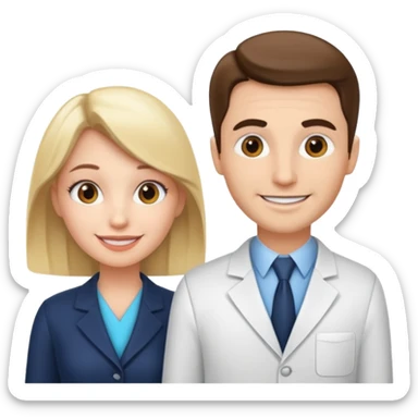 Perfect love. Psychologist girl and a futurologist man sticker