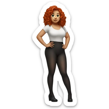Curvy redhead in tights sfw sticker