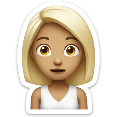 Confused girl white question  sticker