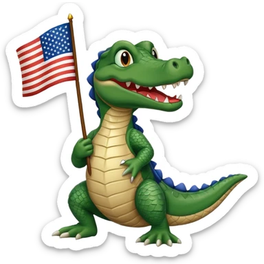Gator with American flag sticker