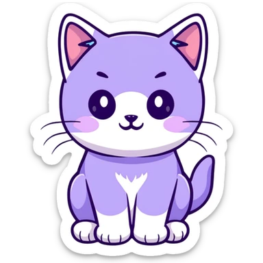 light purple lavender cat kitten sticker
