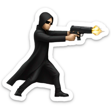 neo from matrix dodging bullets sticker