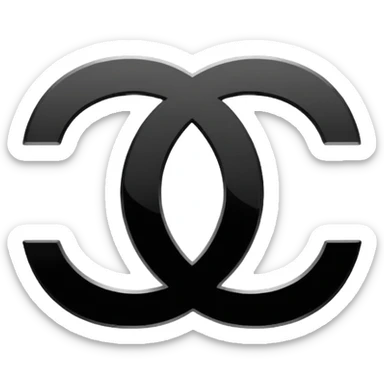 Chanel logo black and white sticker