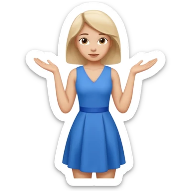 A girl with curious expressions and her arms resting  a v  on her waist  sticker