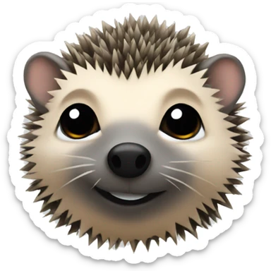 hedgehog with black muzzle sticker