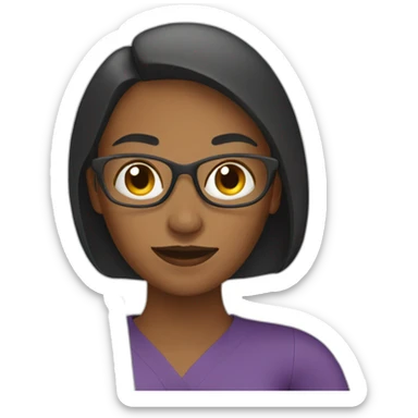 woman with computer sticker