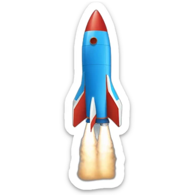 blue rocket launch sticker