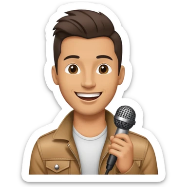 Happy Rock Pop Music Male singer in his 30s dressed with trendy style sticker