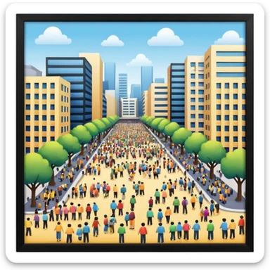 a crowd-gathering plaza sticker