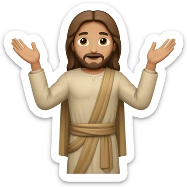 fullbody Lazarus, Jesus's friend, normal emoji style, with hands raised sticker