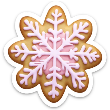 pale pink snowflake cookie sticker