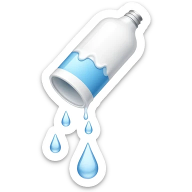 individual white glue white drops falling and dripping out of a tube sticker