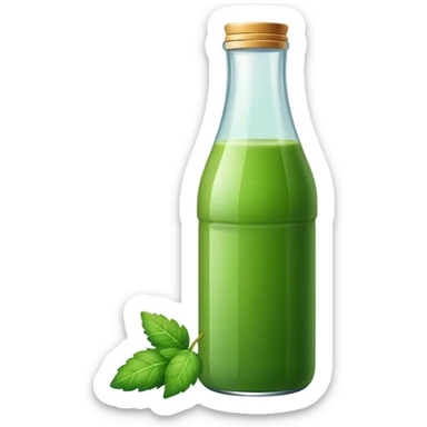 Green juice bottled sticker