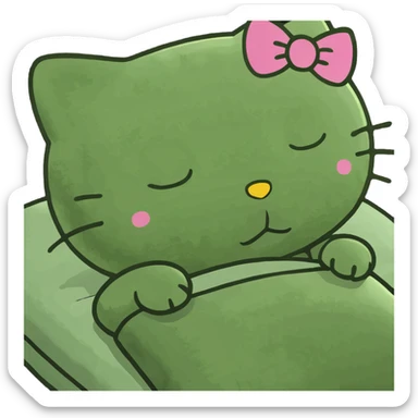 hello kitty sleeping sticker