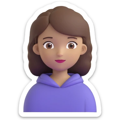 cute girl with brown hair sticker