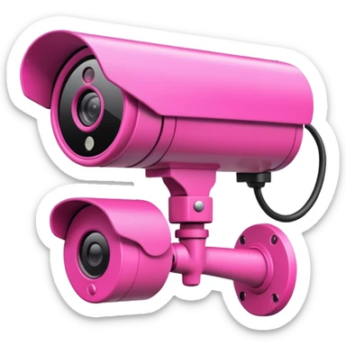 Security Camera pink with graffity sticker