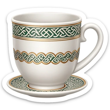 Saudi traditional coffee cup with Arabic patterns sticker