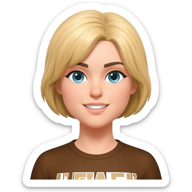 Female Browns fan with short blonde hair sticker