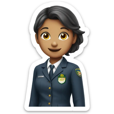 happy school girl in uniform sticker
