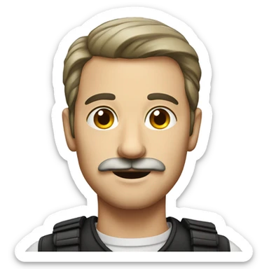 German man with middle mustache  sticker