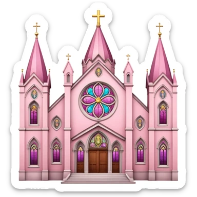 make a catholic church with very girly pink tones sticker