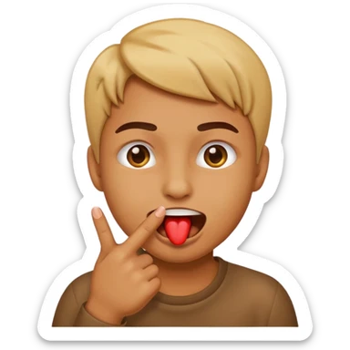 Emoji enamorado mordiéndose el dedo sticker