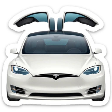 white Tesla car sticker