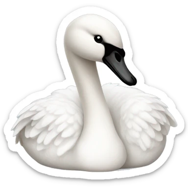 Swan with a bow sticker