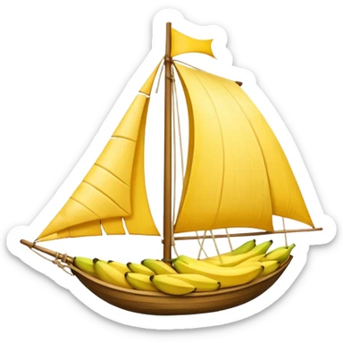 A sail made mixed with a banana  sticker