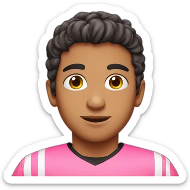 Arabic boy with pink soccer shirt  sticker
