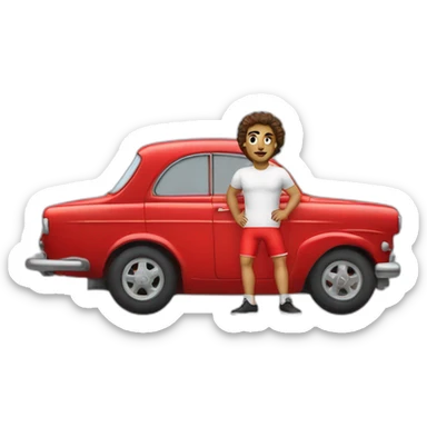 Un tunisien boxeur avec une belle voiture sticker