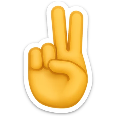 Recreate this exact hand and finger pose in normal emoji style with transparent background and white nails. Match the finger and hand position as closely as possible. Variant 3 with subtle skin tone variation. sticker