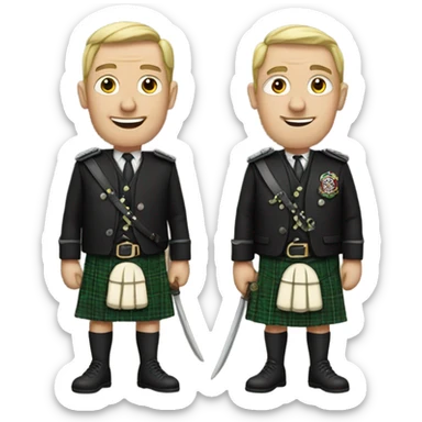 Two men in a kilt sticker