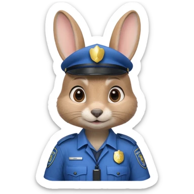 Judy Hopps (gray rabbit with police suit, without a cap) from the Zootopia Disney movie sticker